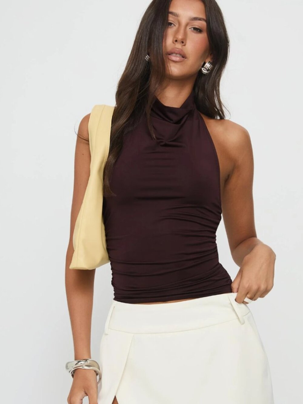 NWOT Princess Polly Giggle Top Chocolate
